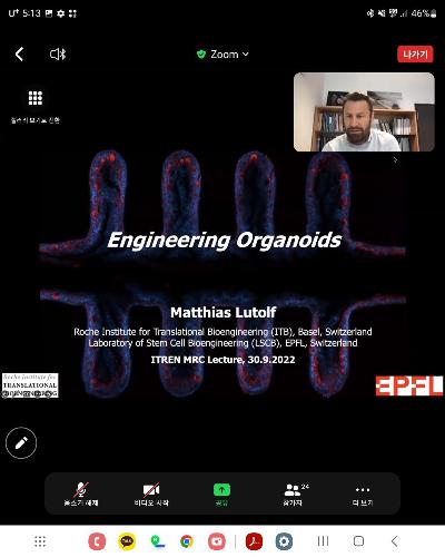131. Matthias Lutolf (EPFL Switzerland) MRC lecture series #7. Title “Engineering Organoids”